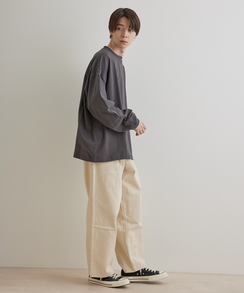 JUNRED（ジュンレッド）の「タックロングTシャツ（Tシャツ/カットソー・メンズ・ホワイト/ブルー系その他4/チャコールグレー/ベージュ系その他・M/S/L）」の16枚目の写真