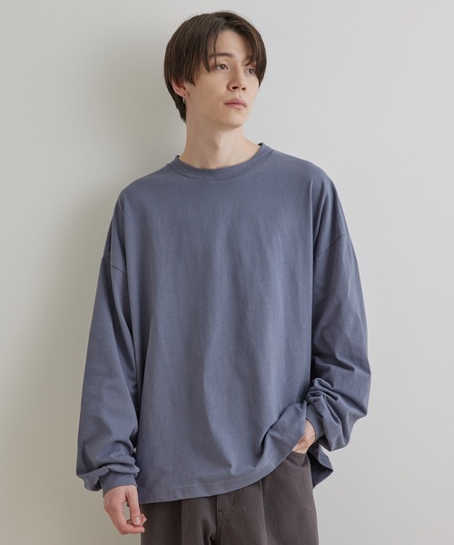 JUNRED（ジュンレッド）の「タックロングTシャツ（Tシャツ/カットソー・メンズ・ホワイト/ブルー系その他4/チャコールグレー/ベージュ系その他・M/S/L）」の12枚目の写真