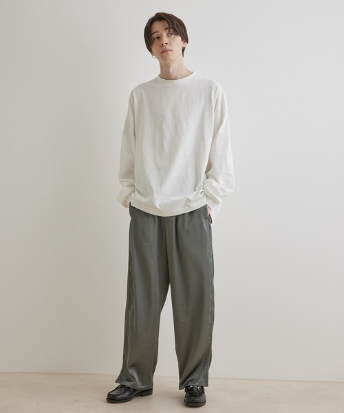 JUNRED（ジュンレッド）の「タックロングTシャツ（Tシャツ/カットソー・メンズ・ホワイト/ブルー系その他4/チャコールグレー/ベージュ系その他・M/S/L）」の14枚目の写真