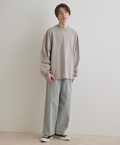 JUNRED（ジュンレッド）の「タックロングTシャツ（Tシャツ/カットソー・メンズ・ホワイト/ブルー系その他4/チャコールグレー/ベージュ系その他・M/S/L）」の18枚目の写真