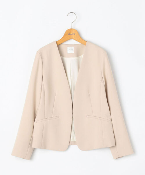 NOLLEY’S（ノーリーズ）の「ウォッシャブルダブルクロスジャケット（ノーカラージャケット・レディース・ベージュ/ネイビー・40/38/36）」の15枚目の写真