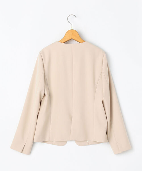 NOLLEY’S（ノーリーズ）の「ウォッシャブルダブルクロスジャケット（ノーカラージャケット・レディース・ベージュ/ネイビー・40/38/36）」の16枚目の写真