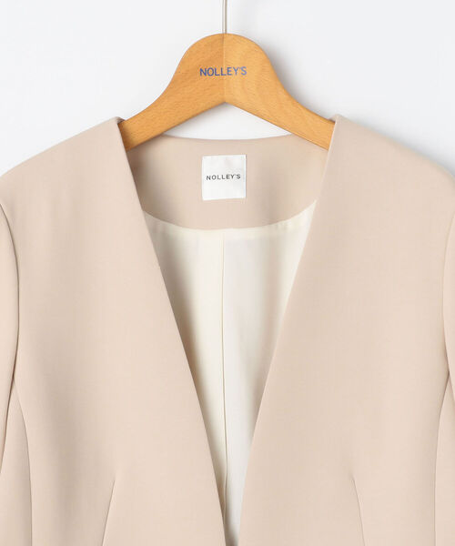 NOLLEY’S（ノーリーズ）の「ウォッシャブルダブルクロスジャケット（ノーカラージャケット・レディース・ベージュ/ネイビー・40/38/36）」の17枚目の写真