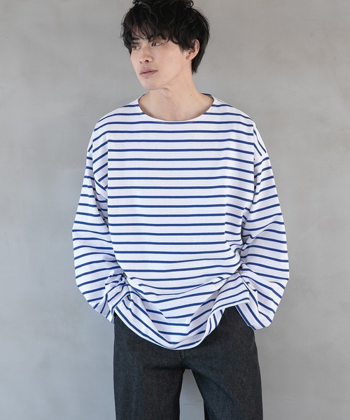 LOWRYS FARM(ローリーズファーム)の「USABIGバスクボーダー 261433(Tシャツ/カットソー・メンズ・ブラック/グリーン/ブルー/ブルー系その他・MEDIUM/LARGE)」の1枚目の写真