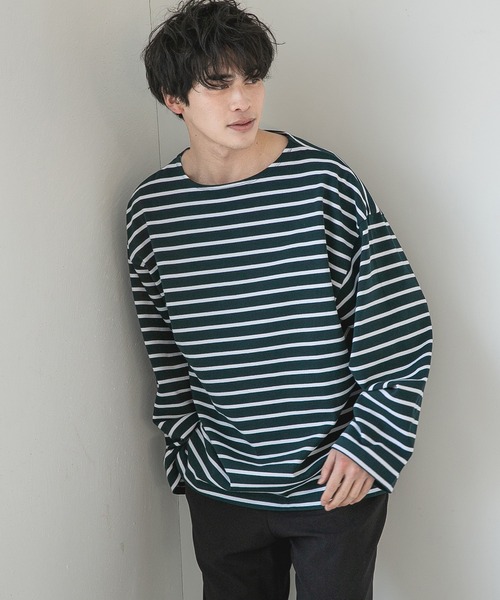 LOWRYS FARM(ローリーズファーム)の「USABIGバスクボーダー 261433(Tシャツ/カットソー・メンズ・ブラック/グリーン/ブルー/ブルー系その他・MEDIUM/LARGE)」の3枚目の写真
