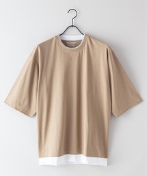 【BLUE STANDARD/ブルースタンダード】汗染みの目立ちにくいTシャツ ZEROSTAIN フェイクレイヤード　ビッグシルエットＴシャツ