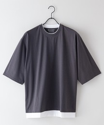 【BLUE STANDARD/ブルースタンダード】汗染みの目立ちにくいTシャツ ZEROSTAIN フェイクレイヤード　ビッグシルエットＴシャツ