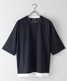 【BLUE STANDARD/ブルースタンダード】汗染みの目立ちにくいTシャツ ZEROSTAIN フェイクレイヤード　ビッグシルエットＴシャツ