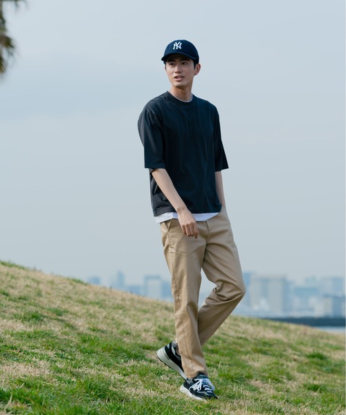 Blue Standard （ブルースタンダード）の「【BLUE STANDARD/ブルースタンダード】汗染みの目立ちにくいTシャツ ZEROSTAIN フェイクレイヤード　ビッグシルエットＴシャツ（Tシャツ/カットソー・メンズ・ホワイト/チャコールグレー/ブラック/ベージュ/ネイビー/オリーブ/ブルー・MEDIUM/LARGE/X-LARGE）」の22枚目の写真