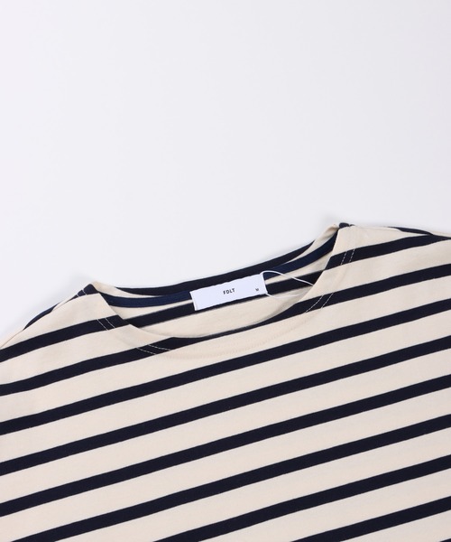 FIDELITY（フィデリティ）の「BORDER L/S WIDE / ボーダーシャツ・ワイドシルエット（Tシャツ/カットソー・メンズ・オフホワイト/ネイビー/ロイヤルブルー/グリーン/オレンジ/ベージュ・LARGE/MEDIUM/SMALL）」の13枚目の写真
