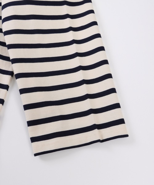 FIDELITY（フィデリティ）の「BORDER L/S WIDE / ボーダーシャツ・ワイドシルエット（Tシャツ/カットソー・メンズ・オフホワイト/ネイビー/ロイヤルブルー/グリーン/オレンジ/ベージュ・LARGE/MEDIUM/SMALL）」の15枚目の写真