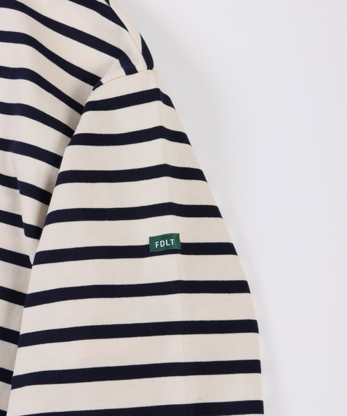 FIDELITY（フィデリティ）の「BORDER L/S WIDE / ボーダーシャツ・ワイドシルエット（Tシャツ/カットソー・メンズ・オフホワイト/ネイビー/ロイヤルブルー/グリーン/オレンジ/ベージュ・LARGE/MEDIUM/SMALL）」の14枚目の写真