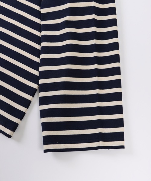 FIDELITY（フィデリティ）の「BORDER L/S WIDE / ボーダーシャツ・ワイドシルエット（Tシャツ/カットソー・メンズ・オフホワイト/ネイビー/ロイヤルブルー/グリーン/オレンジ/ベージュ・LARGE/MEDIUM/SMALL）」の21枚目の写真