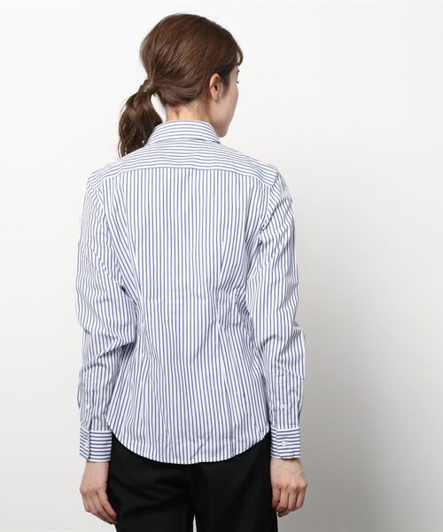 BROOKS BROTHERS(ブルックスブラザーズ)の「ノンアイロン スーピマコットンストレッチ ベンガルストライプ ボタンダウンシャツ Fitted Fit(シャツ/ブラウス・レディース・ブルー・2/4/0)」の4枚目の写真
