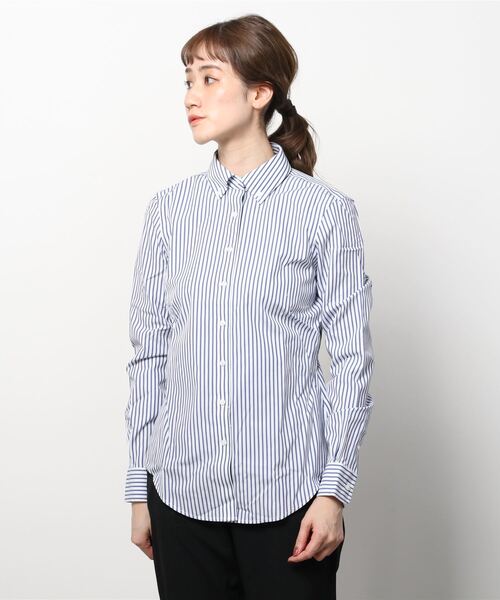 BROOKS BROTHERS(ブルックスブラザーズ)の「ノンアイロン スーピマコットンストレッチ ベンガルストライプ ボタンダウンシャツ Fitted Fit(シャツ/ブラウス・レディース・ブルー・2/4/0)」の5枚目の写真