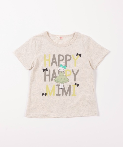 KP(ケーピー)の「【TioTio抗ウィルス加工】mimiちゃんアップリケとロゴプリント半袖Tシャツ(100-130cm)(Tシャツ/カットソー・キッズ・オレンジ/オートミール・110cm/100cm/120cm/130cm)」の2枚目の写真