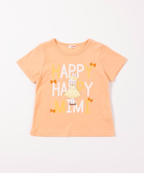 KP(ケーピー)の「【TioTio抗ウィルス加工】mimiちゃんアップリケとロゴプリント半袖Tシャツ(100-130cm)(Tシャツ/カットソー・キッズ・オレンジ/オートミール・110cm/100cm/120cm/130cm)」の3枚目の写真