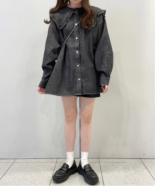 Heather(ヘザー)の「KUROKIデニムシャツ 274182(シャツ/ブラウス・レディース・ブラック/ブルー・FREE)」の18枚目の写真