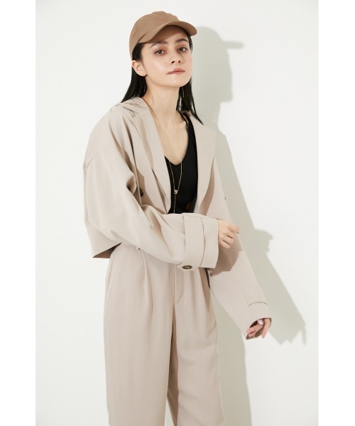 rienda（リエンダ）の「クロップドWテーラードジャケット（テーラードジャケット・レディース・ブラック/ライトグリーン/パープル/ベージュ・FREE）」の5枚目の写真