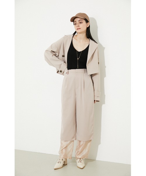 rienda（リエンダ）の「クロップドWテーラードジャケット（テーラードジャケット・レディース・ブラック/ライトグリーン/パープル/ベージュ・FREE）」の6枚目の写真