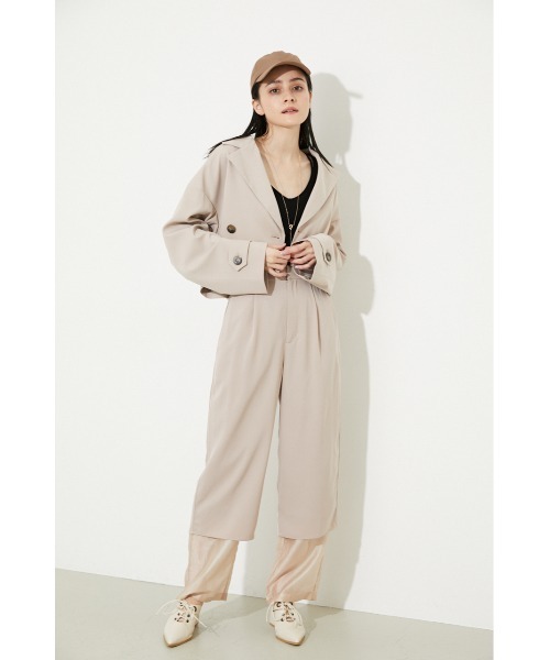 rienda（リエンダ）の「クロップドWテーラードジャケット（テーラードジャケット・レディース・ブラック/ライトグリーン/パープル/ベージュ・FREE）」の7枚目の写真