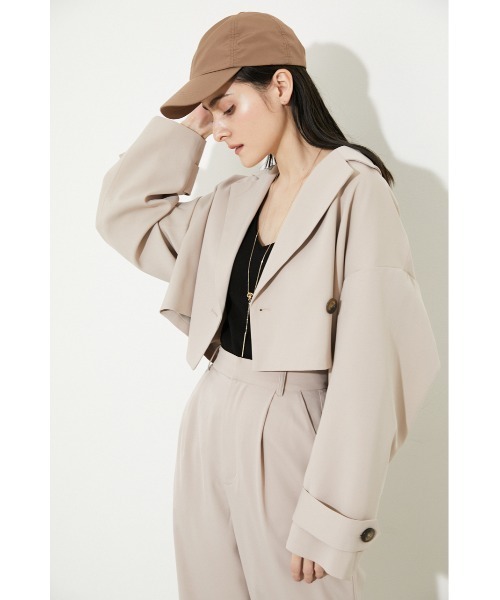 rienda（リエンダ）の「クロップドWテーラードジャケット（テーラードジャケット・レディース・ブラック/ライトグリーン/パープル/ベージュ・FREE）」の9枚目の写真