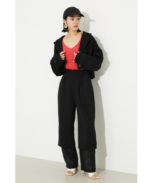 rienda（リエンダ）の「クロップドWテーラードジャケット（テーラードジャケット・レディース・ブラック/ライトグリーン/パープル/ベージュ・FREE）」の17枚目の写真