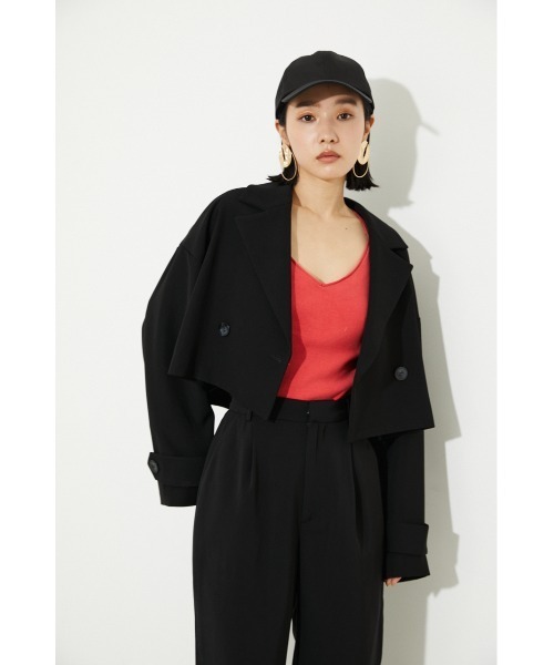 rienda（リエンダ）の「クロップドWテーラードジャケット（テーラードジャケット・レディース・ブラック/ライトグリーン/パープル/ベージュ・FREE）」の19枚目の写真