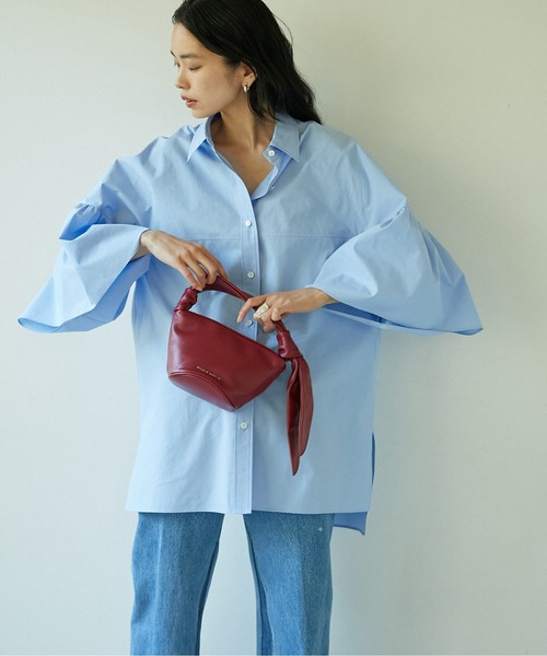 GALLARDAGALANTE（ガリャルダガランテ）の「ラッフルスリーブシャツ（シャツ/ブラウス・レディース・ブラック/サックスブルー/カーキ・FREE）」の10枚目の写真