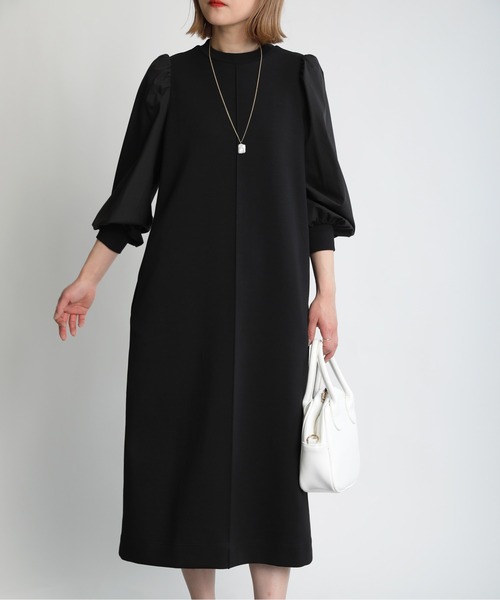 ワンピース ドレス ワンピース ダンボールニット布帛コンビワンピース ワンピース Piccin ピッチン のファッション