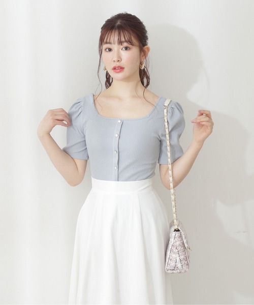 PROPORTION BODY DRESSING（プロポーションボディドレッシング）の「前後２ＷＡＹ釦テレコ / 1212160301（Tシャツ/カットソー・レディース・ブラック/ブルー/ベージュ・FREE）」の3枚目の写真