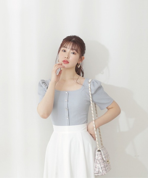 PROPORTION BODY DRESSING（プロポーションボディドレッシング）の「前後２ＷＡＹ釦テレコ / 1212160301（Tシャツ/カットソー・レディース・ブラック/ブルー/ベージュ・FREE）」の7枚目の写真