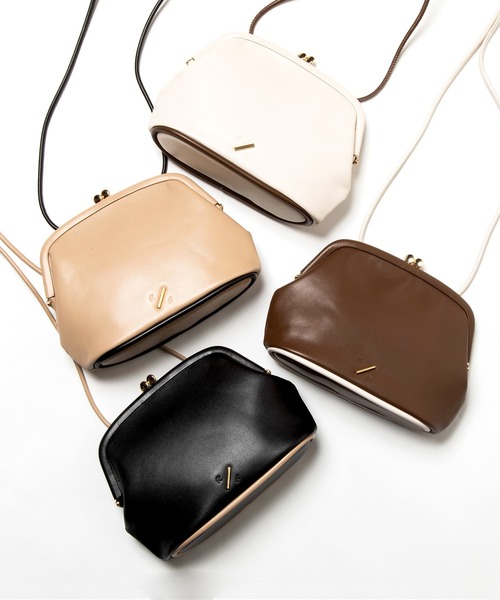 R/b nestle to BEAURE(アールビー)の「Rb 2tone 横長ガマ口 Wallet Shoulder(ショルダーバッグ・レディース・ブラウン/アイボリー/ブラック/ベージュ・FREE)」の17枚目の写真