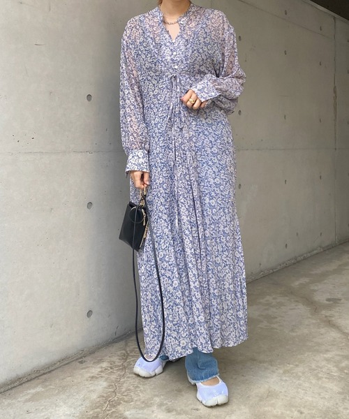 DouDou(ドゥドゥ)の「フラワープリントワンピース(ワンピース・レディース・ブラック/ブルー・FREE)」の12枚目の写真