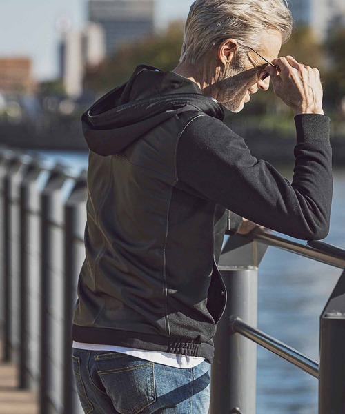 1PIU1UGUALE3 RELAXシープレザーコンビパーカー （1PIU1UGUALE3 RELAX  