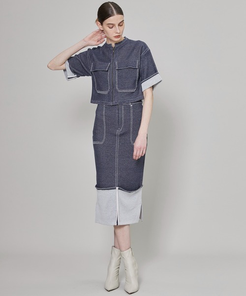 TAN（タン）の「【TAN(タン)】ライクデニムクロップドブルゾン TAN22SS-26（ブルゾン・レディース・ネイビー・FREE）」の13枚目の写真