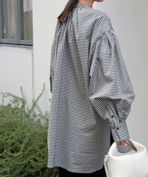 Marient（マリエント）の「ギャザーギンガムBL（シャツ/ブラウス・レディース・チェック・FREE）」の8枚目の写真