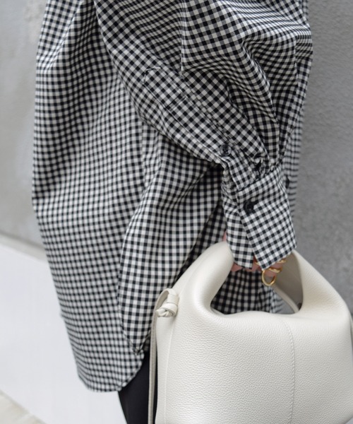 Marient（マリエント）の「ギャザーギンガムBL（シャツ/ブラウス・レディース・チェック・FREE）」の9枚目の写真