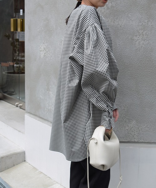 Marient（マリエント）の「ギャザーギンガムBL（シャツ/ブラウス・レディース・チェック・FREE）」の12枚目の写真