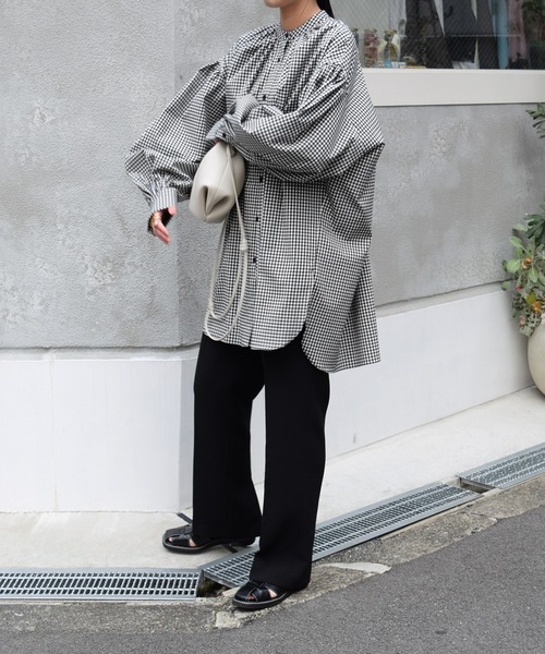 Marient（マリエント）の「ギャザーギンガムBL（シャツ/ブラウス・レディース・チェック・FREE）」の15枚目の写真
