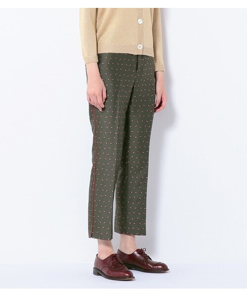 49AV.junko shimada（フォーティーナインアベニュージュンコシマダ）の「鳥モチーフグラフィック柄パンツ（その他パンツ・レディース・ボルドー/カーキ・M/L）」の7枚目の写真