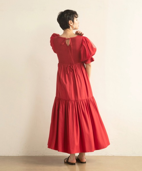 MIELI INVARIANT（ミエリインヴァリアント）の「Ravenna Shirring Dress（ワンピース・レディース・ブラック/レッド・FREE）」の11枚目の写真