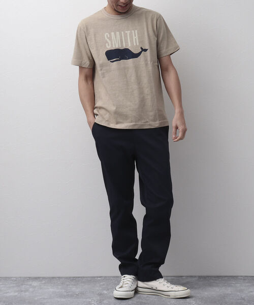 BARNS OUTFITTERS（バーンズアウトフィッターズ）の「【BARNS OUTFITTERS】別注 吊り編みTシャツ SMITH クジラ（Tシャツ/カットソー・メンズ・ベージュ/サックスブルー/ホワイト/レッド・SMALL/X-LARGE/MEDIUM/LARGE）」の13枚目の写真