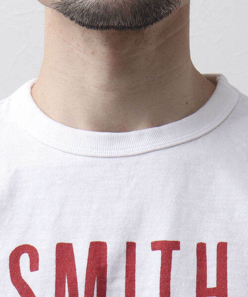 BARNS OUTFITTERS（バーンズアウトフィッターズ）の「【BARNS OUTFITTERS】別注 吊り編みTシャツ SMITH クジラ（Tシャツ/カットソー・メンズ・ベージュ/サックスブルー/ホワイト/レッド・SMALL/X-LARGE/MEDIUM/LARGE）」の10枚目の写真