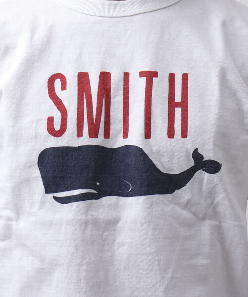 BARNS OUTFITTERS（バーンズアウトフィッターズ）の「【BARNS OUTFITTERS】別注 吊り編みTシャツ SMITH クジラ（Tシャツ/カットソー・メンズ・ベージュ/サックスブルー/ホワイト/レッド・SMALL/X-LARGE/MEDIUM/LARGE）」の21枚目の写真