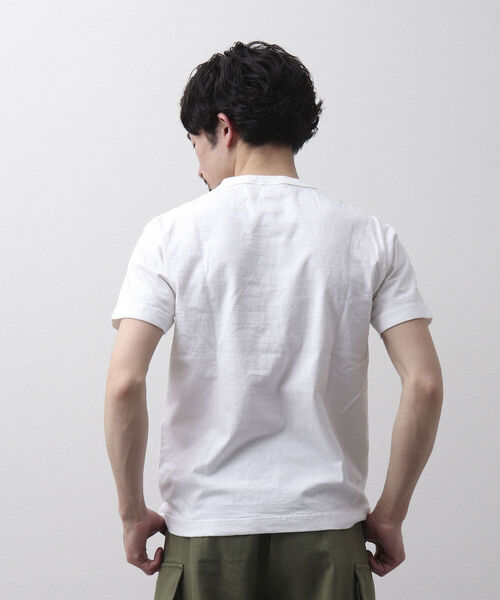 BARNS OUTFITTERS（バーンズアウトフィッターズ）の「【BARNS OUTFITTERS】別注 吊り編みTシャツ SMITH クジラ（Tシャツ/カットソー・メンズ・ベージュ/サックスブルー/ホワイト/レッド・SMALL/X-LARGE/MEDIUM/LARGE）」の15枚目の写真