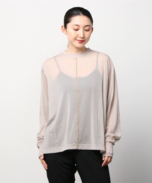 STUDIOUS - clane  LINE SHEER L/S  クラネシアートップス CLANE - LINE SHEER L/S TOPS - PINK | ADDICT WEB SHOP