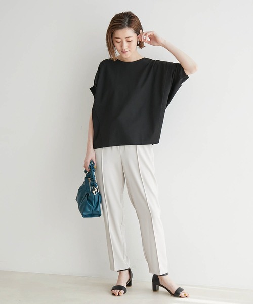 ROPE' PICNIC(ロペピクニック)の「ゴールドパーツバンザイスリーブカットソートップス(Tシャツ/カットソー・レディース・ホワイト/ブラック/ベージュ/ライトグリーン/ダークラベンダー・38)」の18枚目の写真