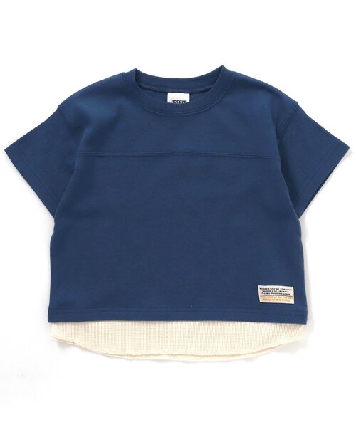 BREEZE（ブリーズ）の「レイヤードバックロゴＴシャツ（Tシャツ/カットソー・キッズ・ネイビー/ピンク/ライトグレー・100/120/110/140/90/130/150）」の5枚目の写真