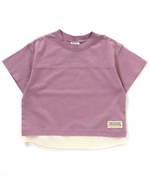 BREEZE（ブリーズ）の「レイヤードバックロゴＴシャツ（Tシャツ/カットソー・キッズ・ネイビー/ピンク/ライトグレー・100/120/110/140/90/130/150）」の6枚目の写真